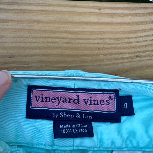 Vineyard Vines Everyday Chino Mint Pastel Green Cotton Mid Rise Shorts 4 - Picture 5 of 7